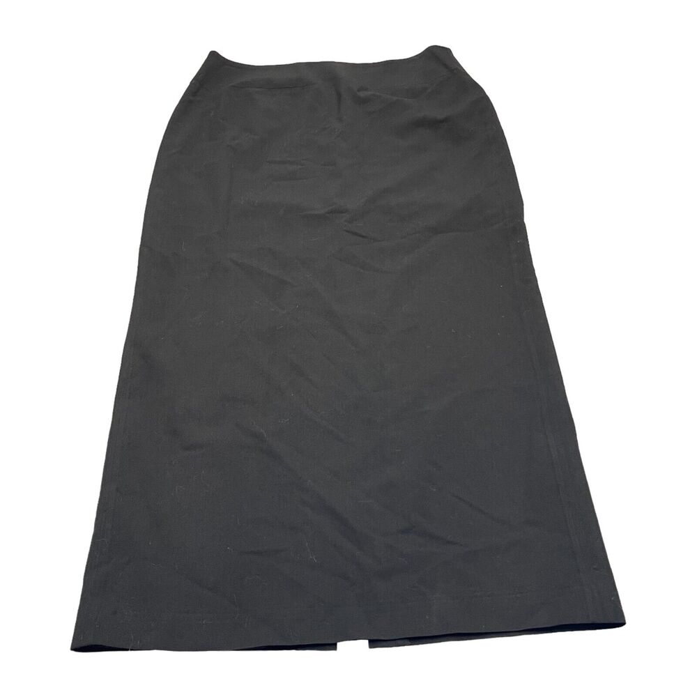 Josephine Chaus A-Line Skirt Women's 12 Black Lined Polyester Stretch Back Slit